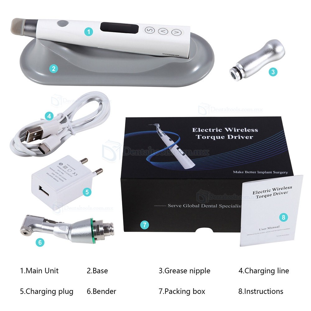 Kit de llave de torque universal el&eacute;ctrica para implantes hasta 35Ncm tipo latch